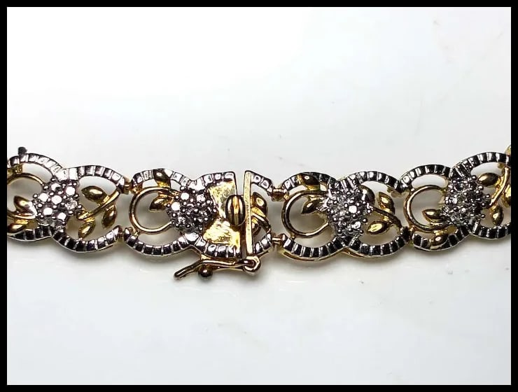 Estate Fancy Ornate Sterling Silver Filigree Necklace with Emeralds and Sapphires - 8