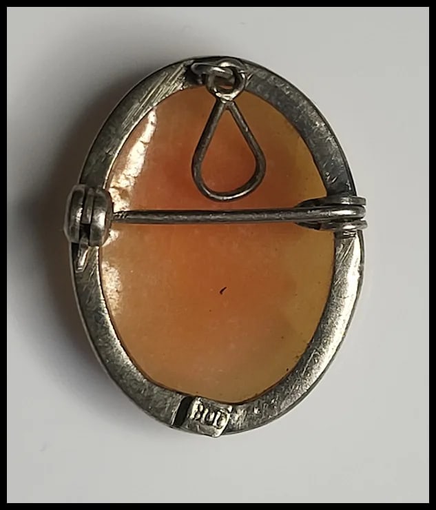 Silver Cameo Brooch/Pin/Pendant - 3