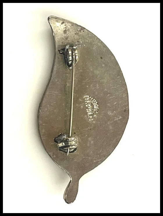 Vintage Sterling Silver Abalone Inlay Alpaca Mexico Brooch/Pin - 5