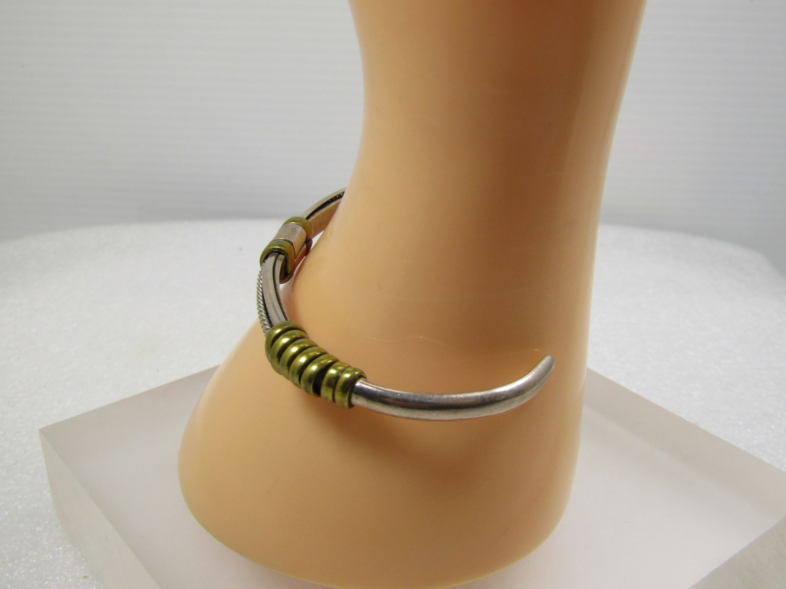 Vintage Sterling & Brass Cuff Bracelet, 6.75", 1980's, Unisex - 3