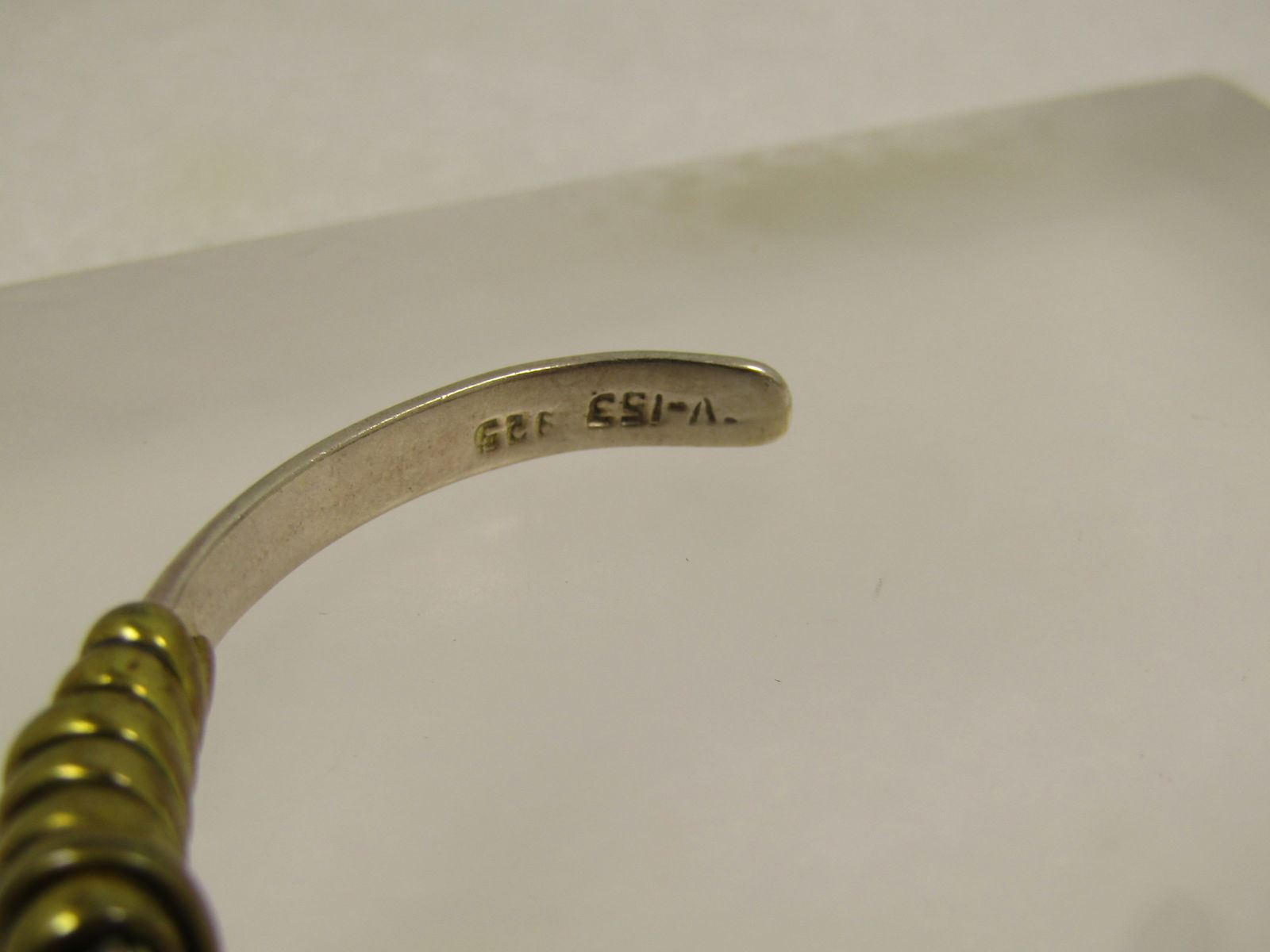 Vintage Sterling & Brass Cuff Bracelet, 6.75", 1980's, Unisex - 7