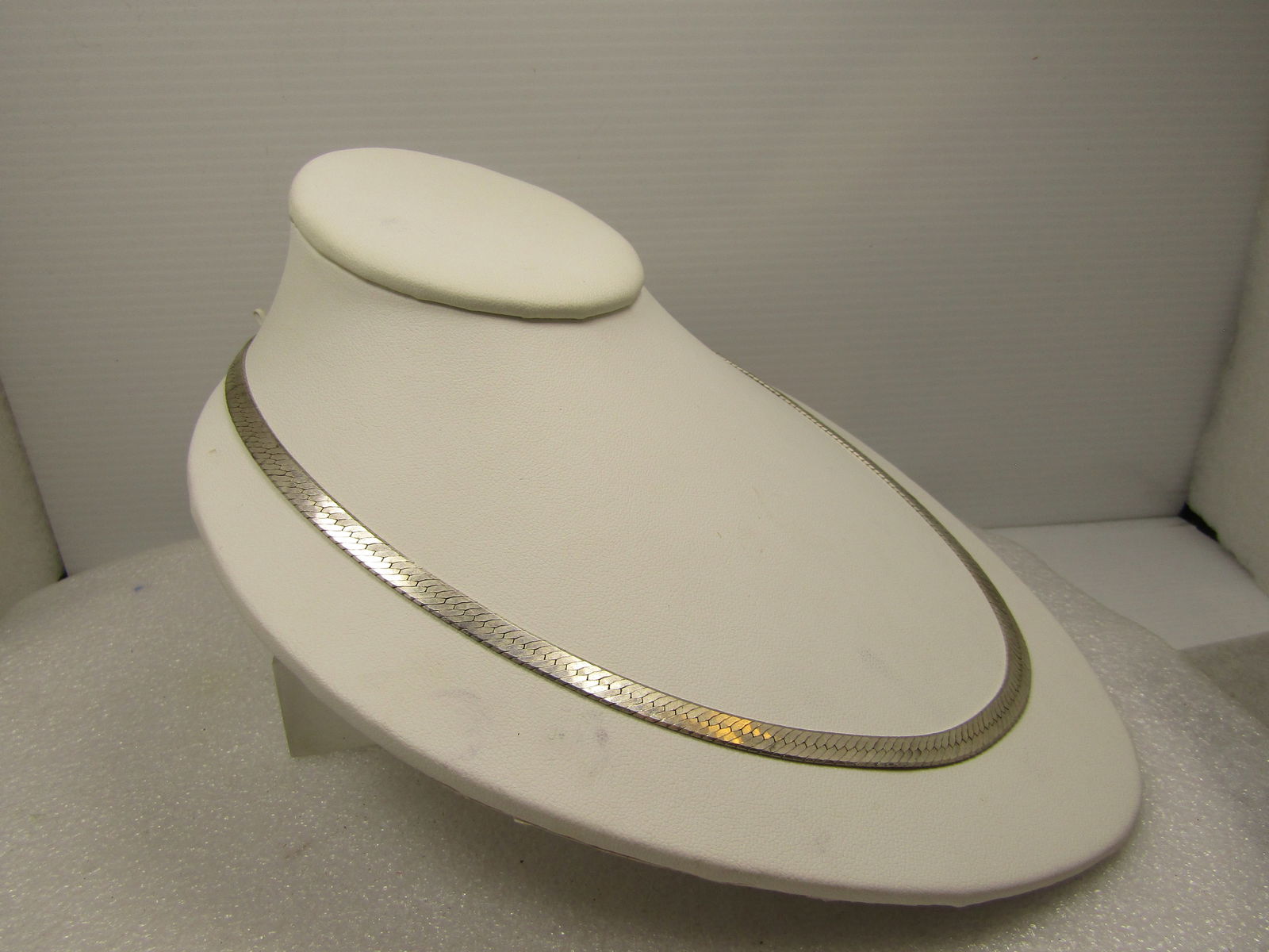 Vintage Sterling Herringbone Necklace, Reversible, 20", Unisex, Signed IBB, 1980's - 3