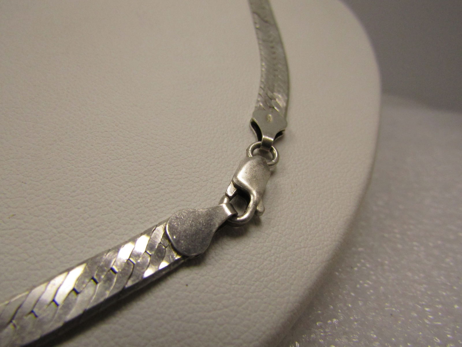 Vintage Sterling Herringbone Necklace, Reversible, 20", Unisex, Signed IBB, 1980's - 5