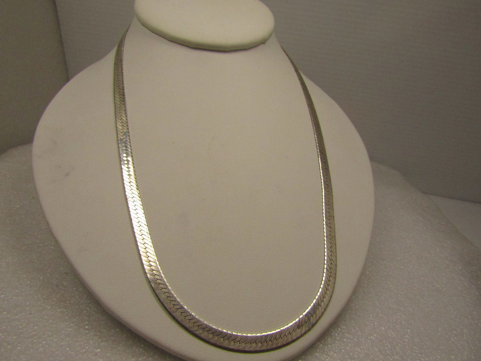 Vintage Sterling Herringbone Necklace, Reversible, 20", Unisex, Signed IBB, 1980's - 6