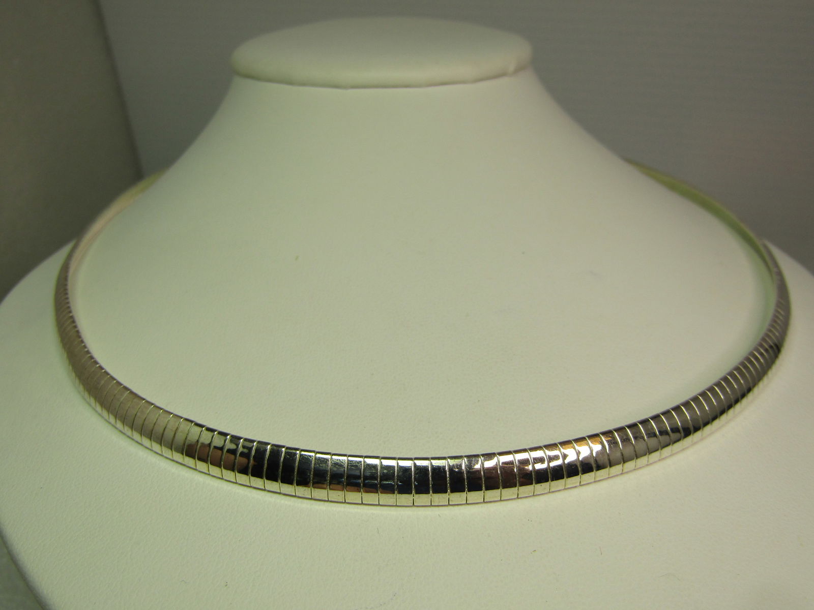 Vintage Silver Tone Omega Necklace, 20", 1980's-1990's - 2