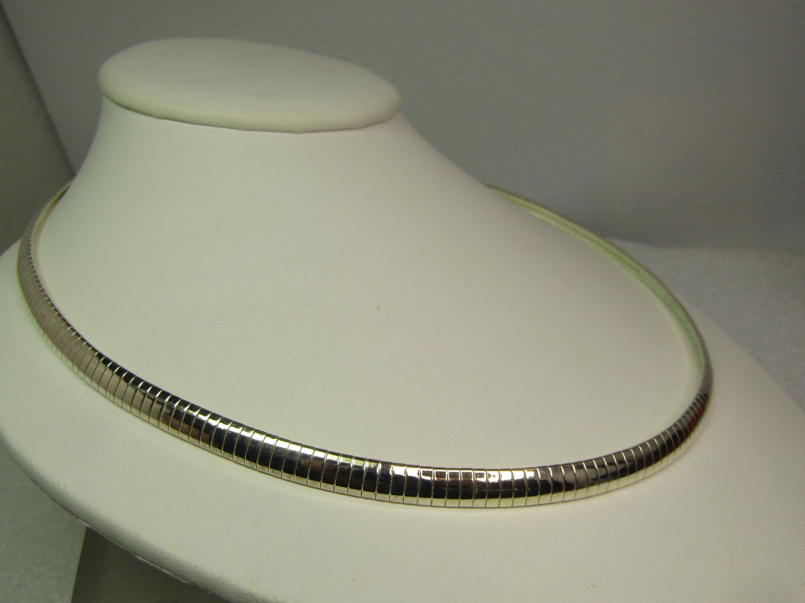 Vintage Silver Tone Omega Necklace, 20", 1980's-1990's - 3