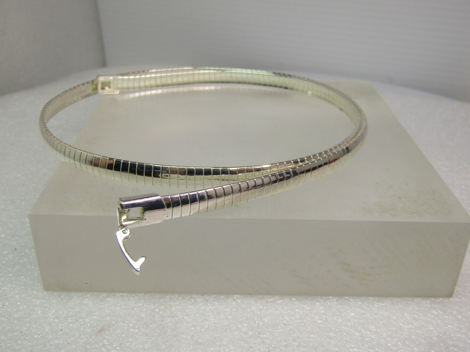 Vintage Silver Tone Omega Necklace, 20", 1980's-1990's - 6