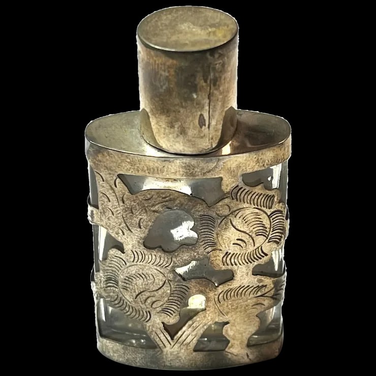 Vintage Sterling Silver and Glass Perfume Bottle (1 of 10)