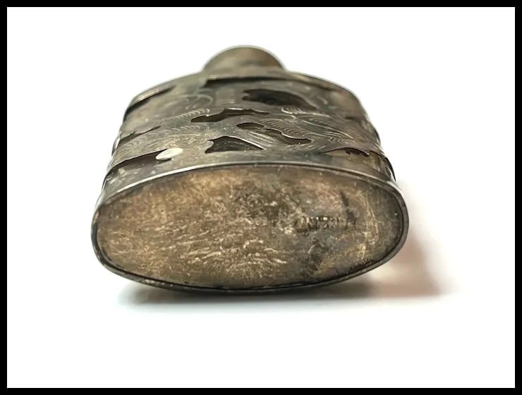 Vintage Sterling Silver and Glass Perfume Bottle - 9