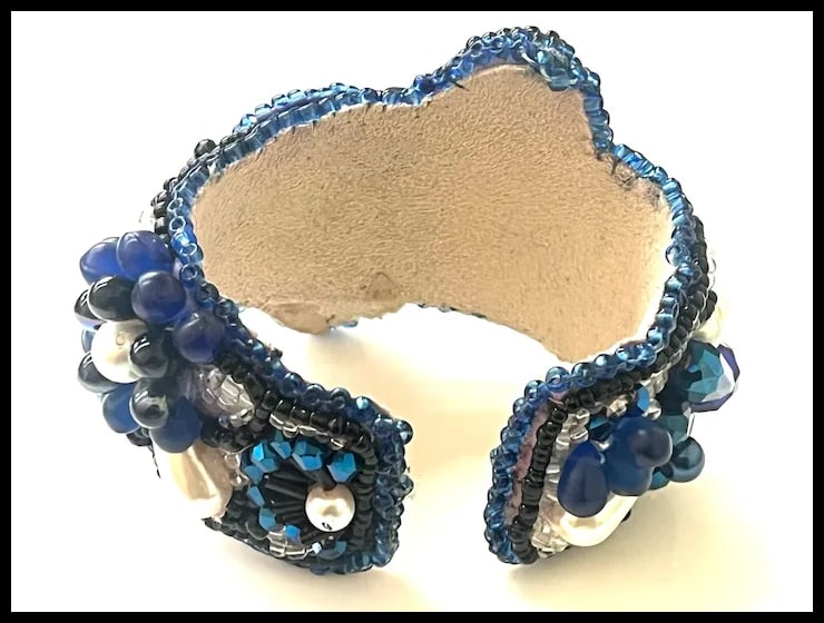 Vintage Handmade Artisan Beaded Bracelet/Cuff - 5