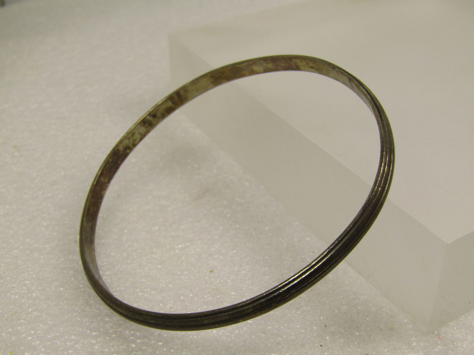 Vintage Sterling Bangle Bracelet, Handwrought, 7.75", 1950's-1970's , Signed - 2