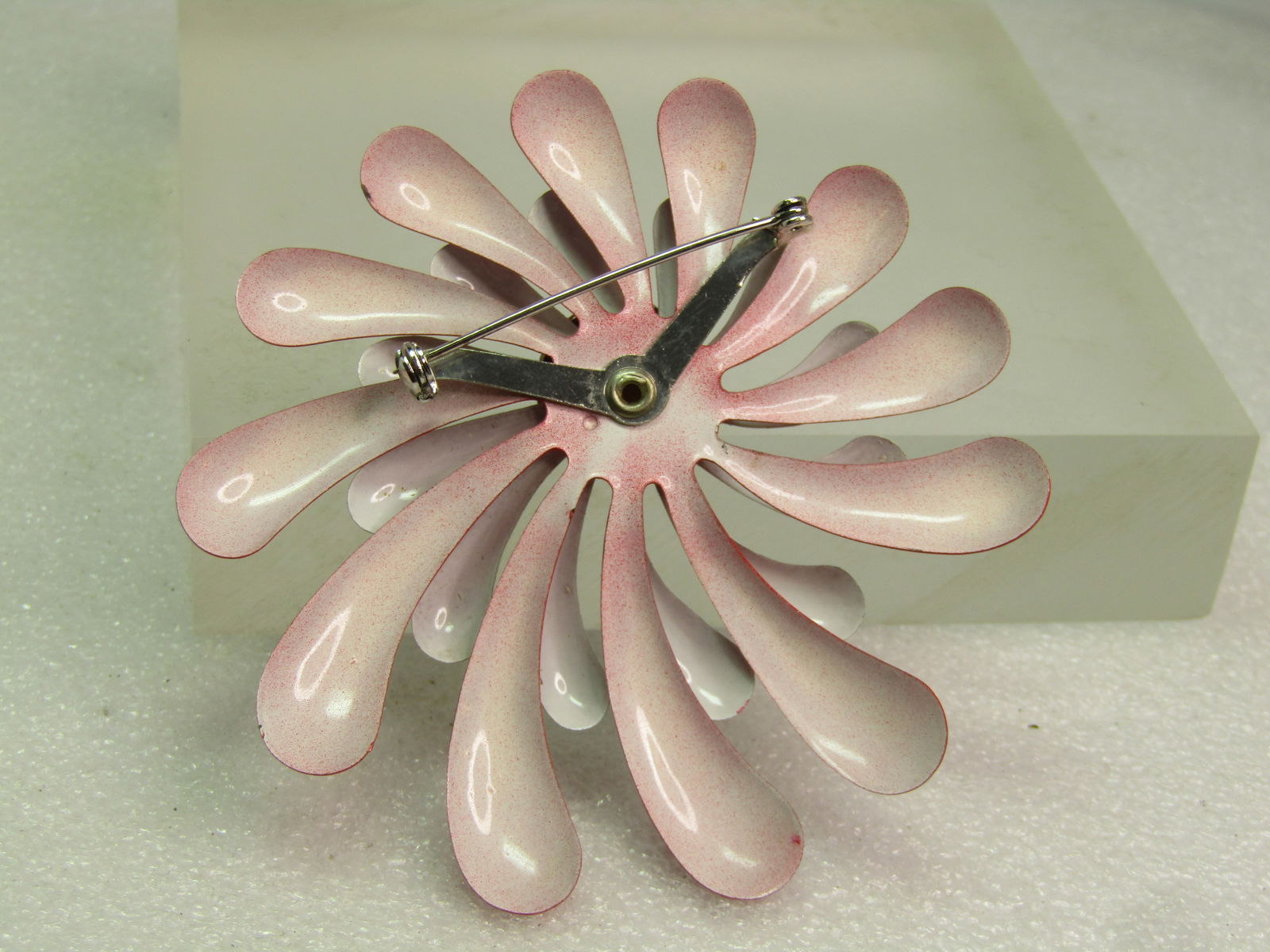 Vintage Enameled Red/White/Blue Blossom Brooch, 1960's-1970's - 5