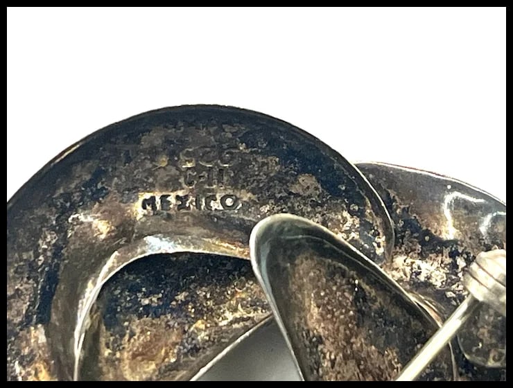 Vintage Sterling Silver Knotted Mexico Bow Brooch/ Pin -Signed C-11 - 6