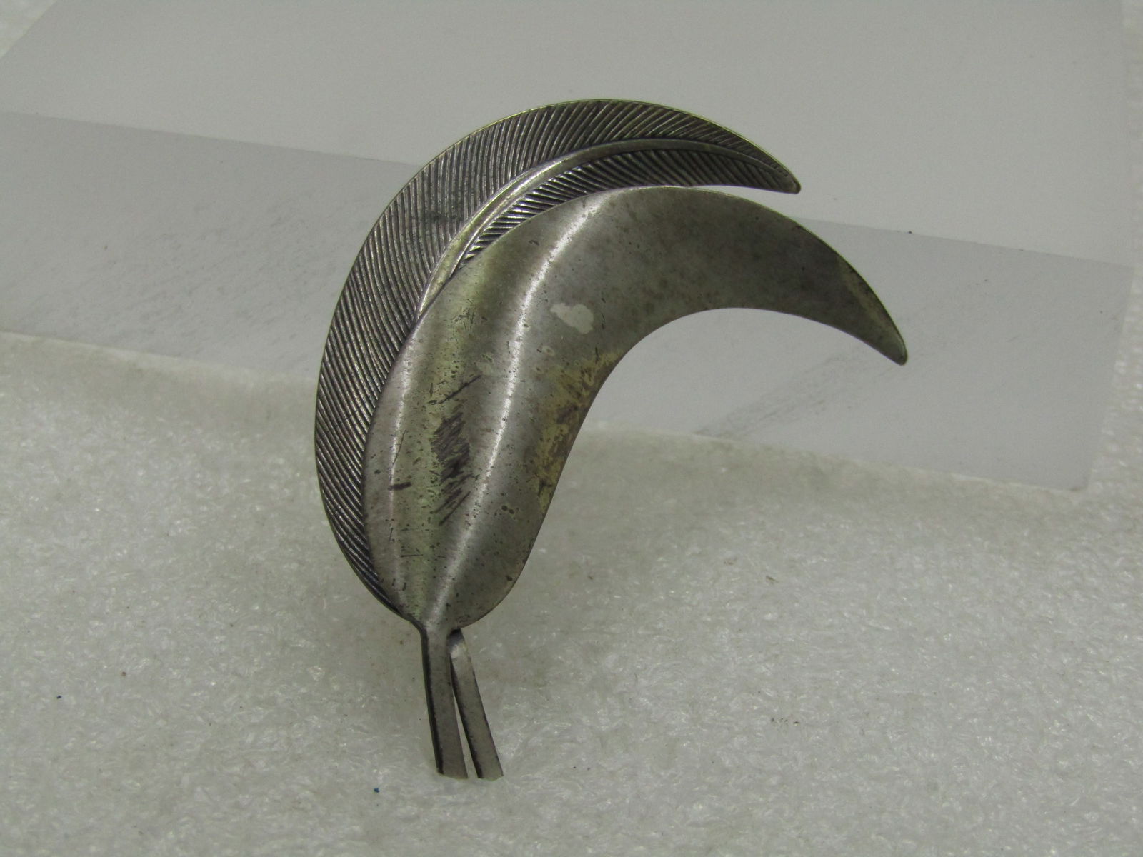 Vintage Sterling Double Leaf Brooch, Signed Jewelart, Mid-Century (1 of 8)