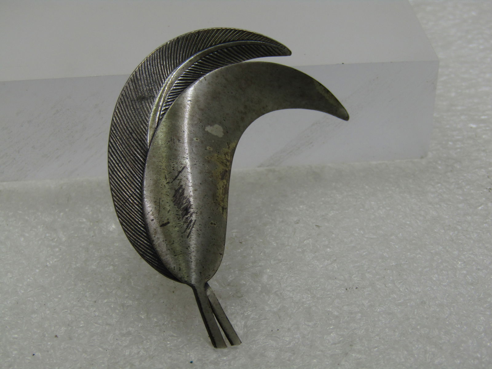 Vintage Sterling Double Leaf Brooch, Signed Jewelart, Mid-Century - 3