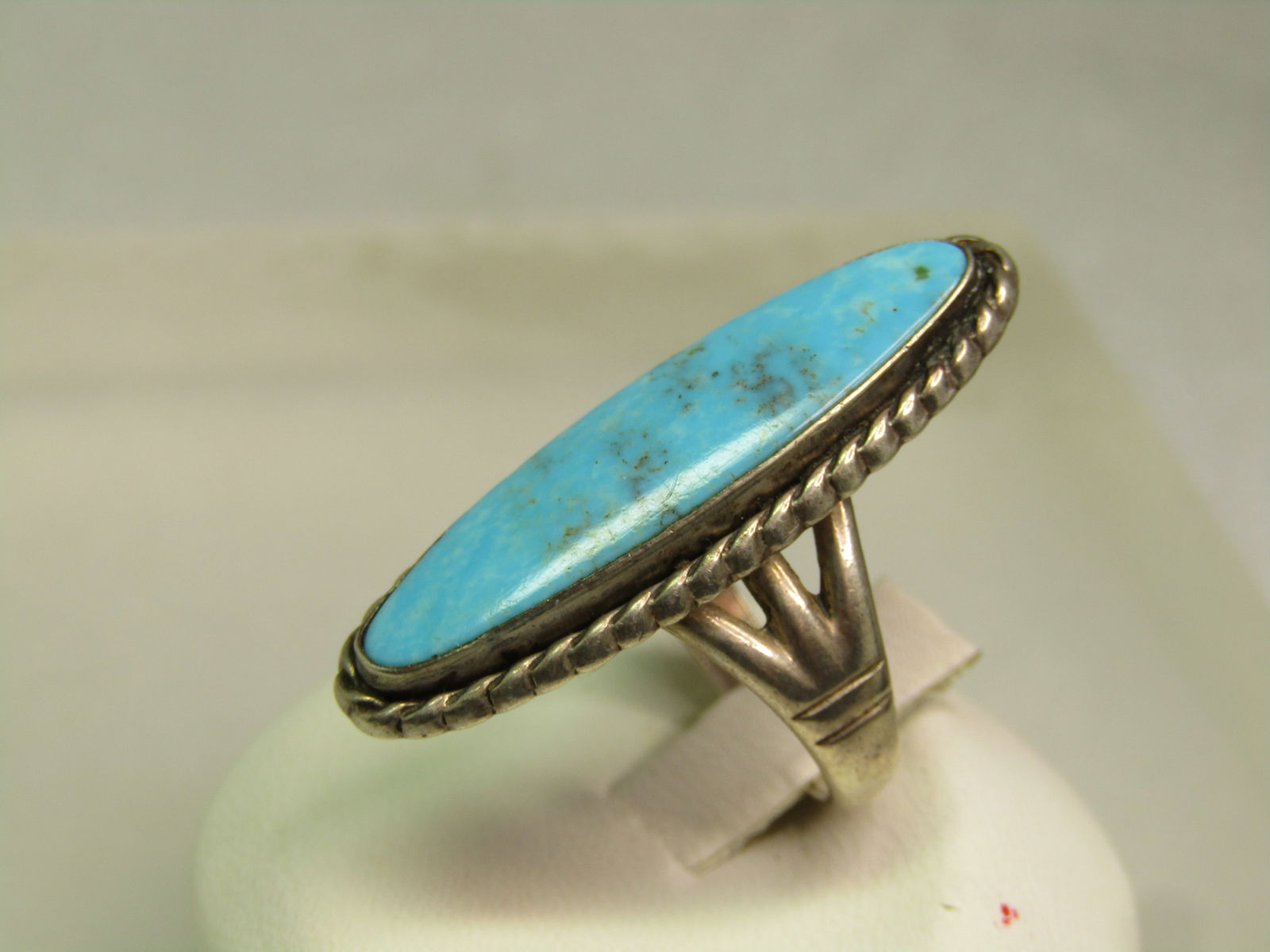 Vintage Sterling Southwestern Turquoise Ring, Bell Trading, Sz, 5, 1960's-1970's. - 3