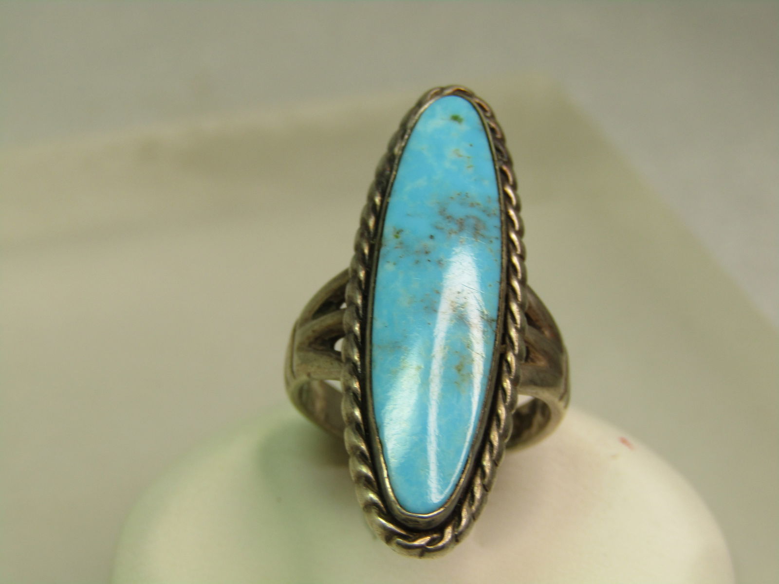 Vintage Sterling Southwestern Turquoise Ring, Bell Trading, Sz, 5, 1960's-1970's. - 4
