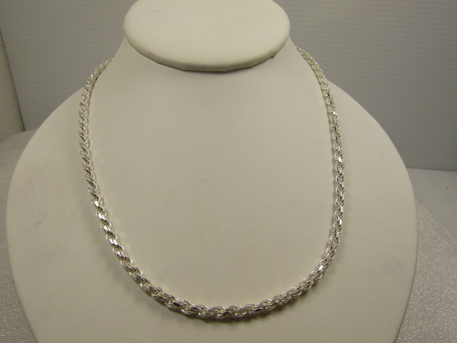 Vintage Sterling Rope Necklace, 20", 1990's, Unisex, Signed: Vintage Sterling Rope Necklace, 20", 1990's, Unisex, Signed with a mark that looks like ND in an oval frame. It is also marked .925 and italy and tests as sterling with an appx. weight of 28.27 grams.