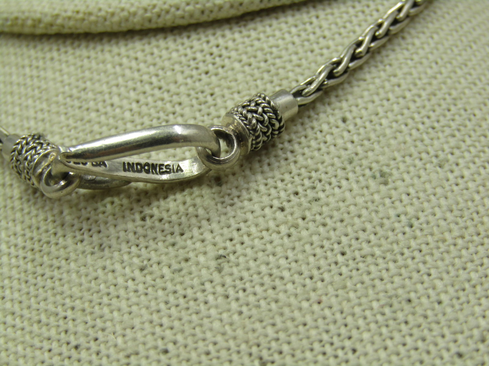 Vintage Sterling Foxtail Link Necklace, 28", Suarti, Unisex, Bali Style - 5