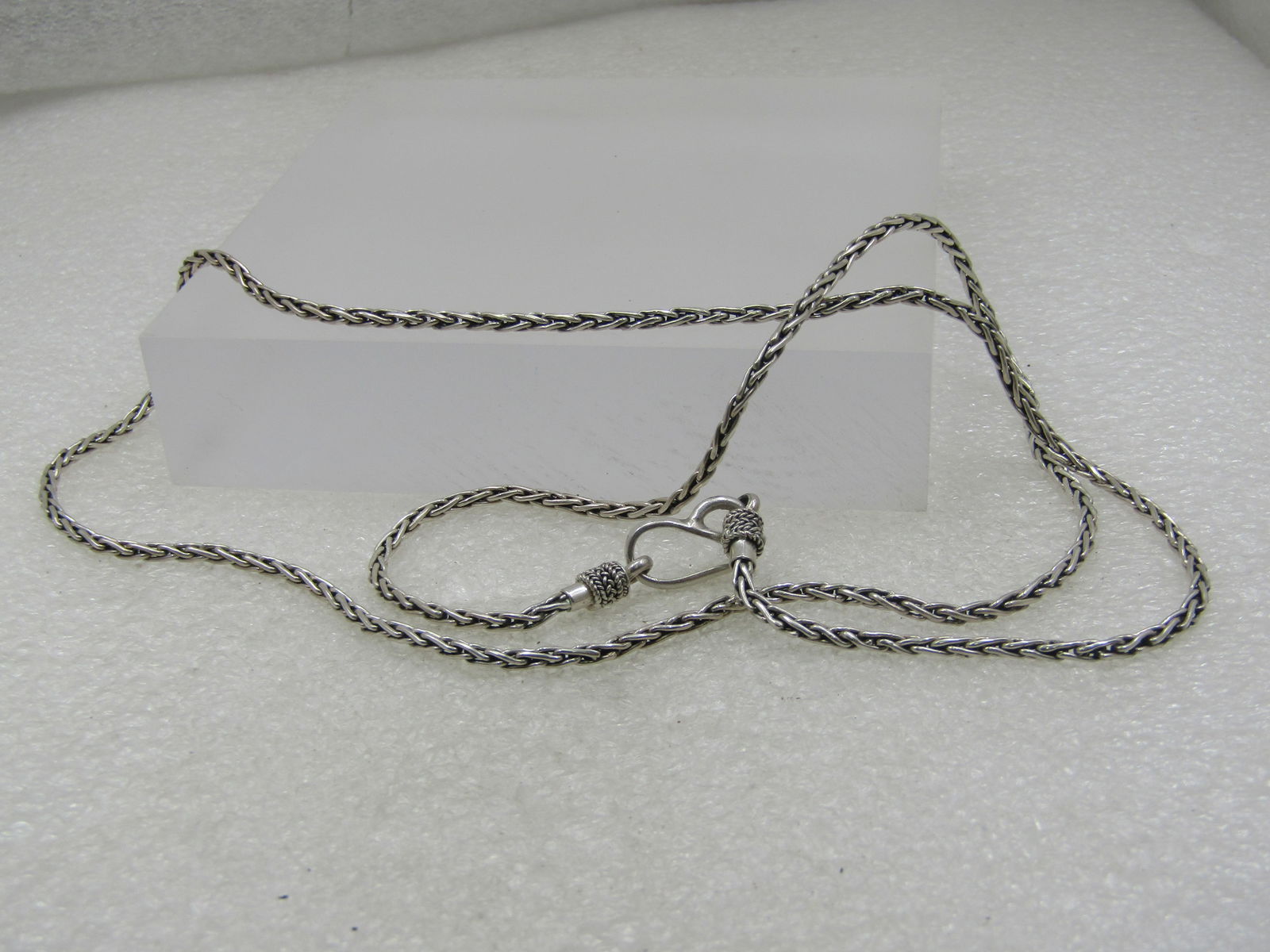 Vintage Sterling Foxtail Link Necklace, 28", Suarti, Unisex, Bali Style - 7