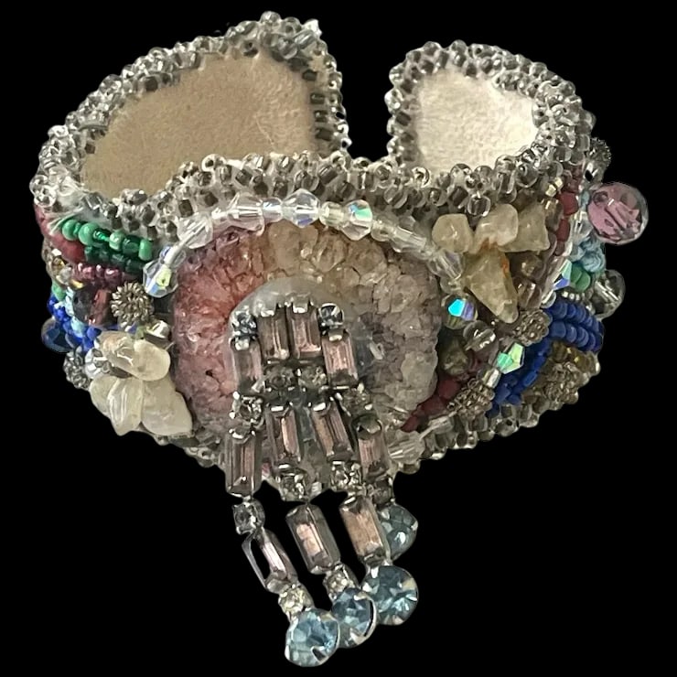 Vintage Handmade Artisan Beaded Bracelet/Cuff (1 of 6)