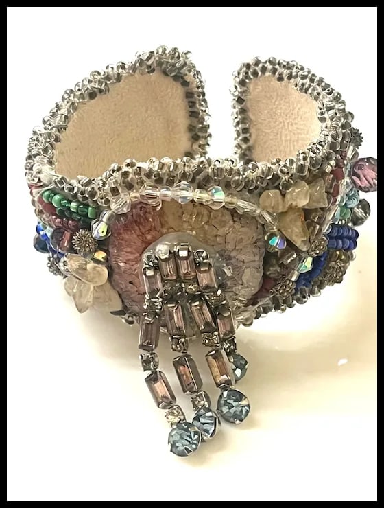 Vintage Handmade Artisan Beaded Bracelet/Cuff - 4