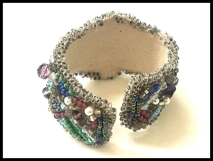 Vintage Handmade Artisan Beaded Bracelet/Cuff - 6