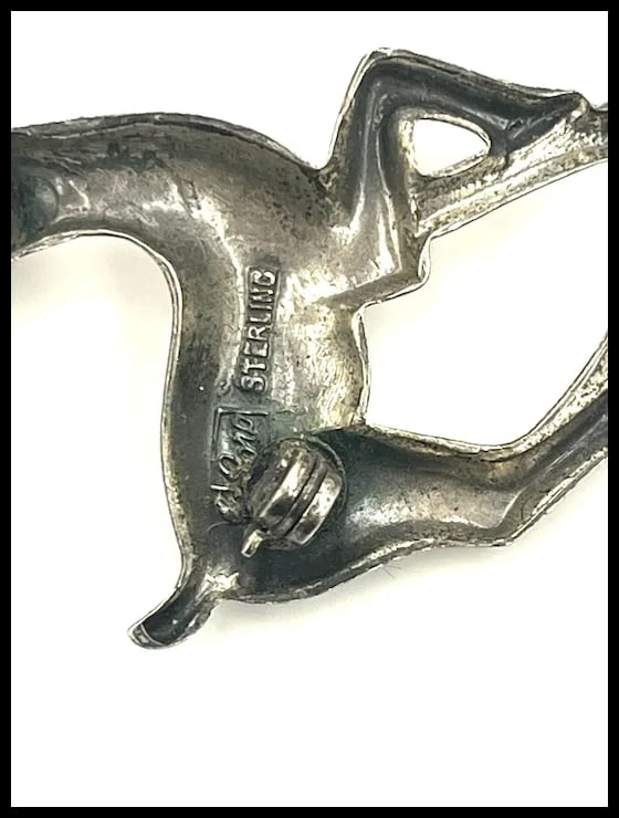 Vintage Coro Sterling Silver Gazelle/Antelope Brooch/Pin - 5