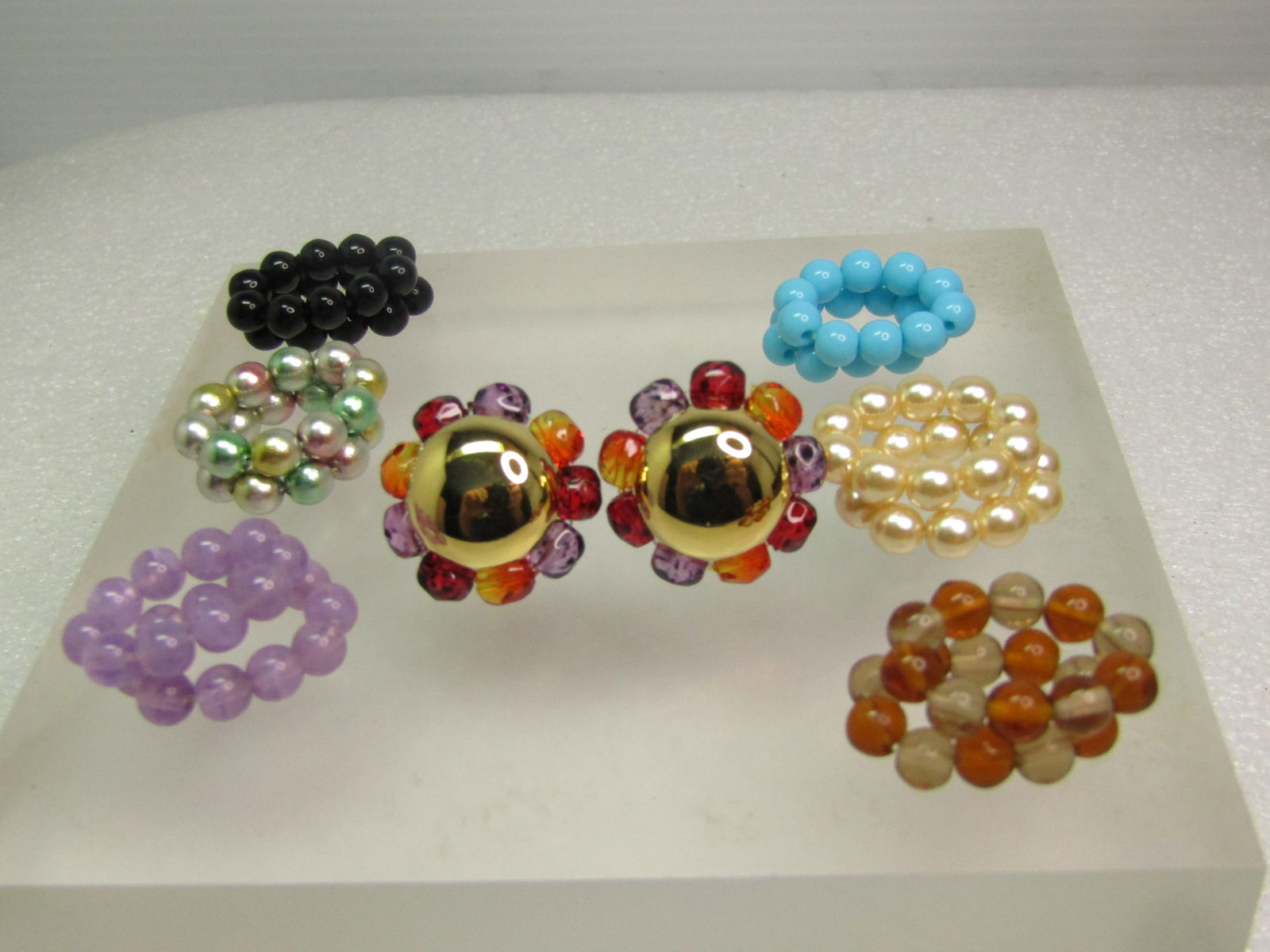 Vintage Joan Rivers Beaded Interchangeable Enhancer Earrings, Pierced. 1990's - 2