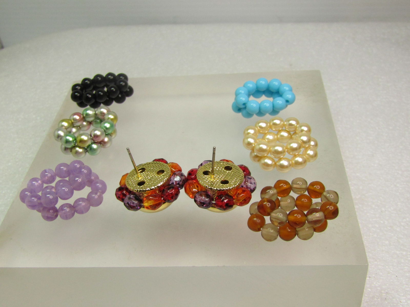 Vintage Joan Rivers Beaded Interchangeable Enhancer Earrings, Pierced. 1990's - 3