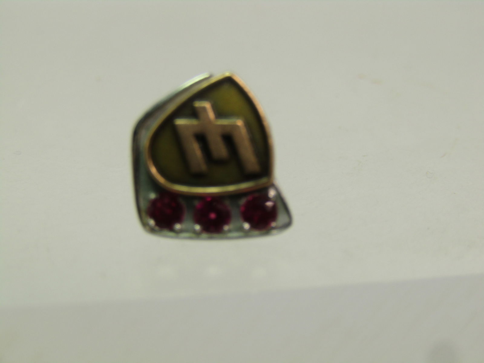 Vintage 10kt Ruby/Spinel E Employee/Membership Pin, 1970's/1980's - 5