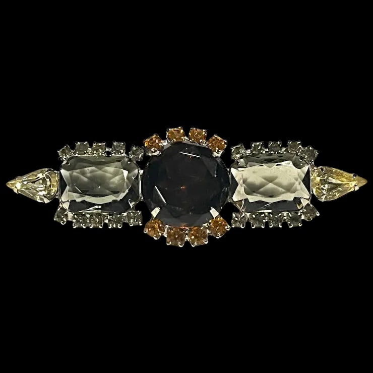 Vintage Rhinestone Statement Brooch/Pin (1 of 4)