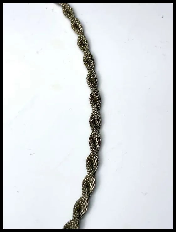 Vintage Sterling Silver Mesh Rope Necklace - 4