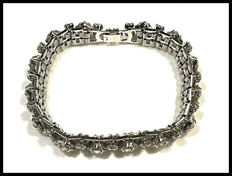 Vintage Statement Rhinestone Tennis Bracelet - 5