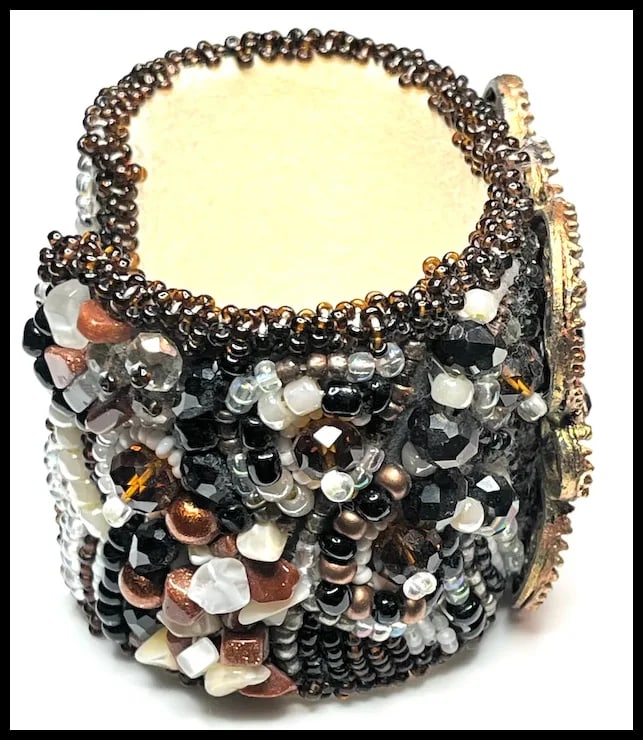 Vintage Handmade Artisan Beaded Bracelet/Cuff - 4