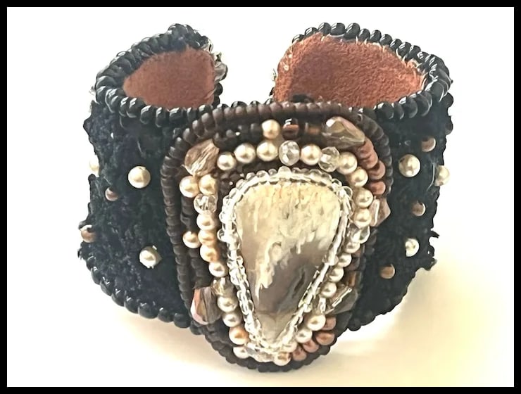 Vintage Handmade Artisan Beaded Bracelet/Cuff - 2