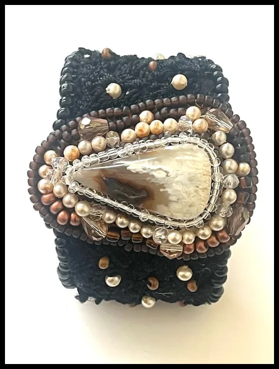 Vintage Handmade Artisan Beaded Bracelet/Cuff - 3