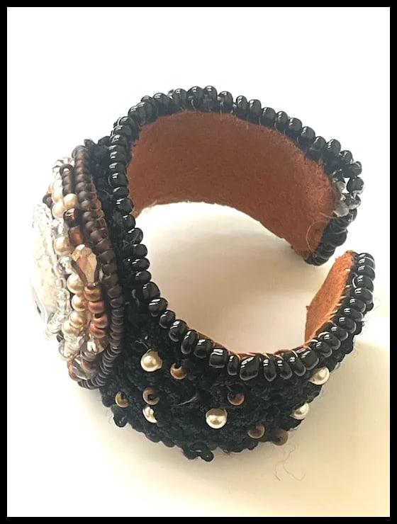 Vintage Handmade Artisan Beaded Bracelet/Cuff - 4