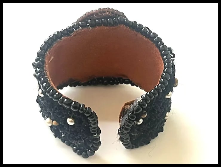 Vintage Handmade Artisan Beaded Bracelet/Cuff - 5