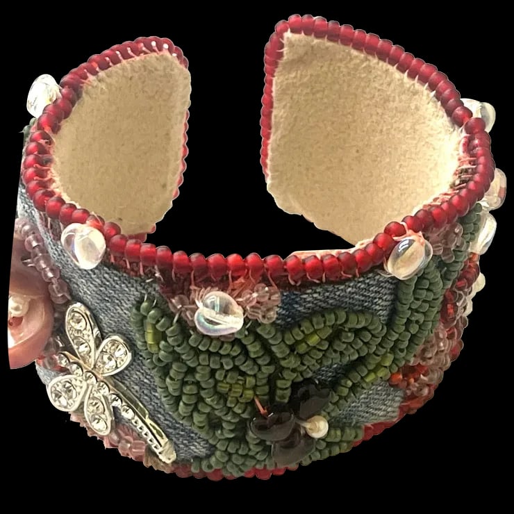 Vintage Handmade Artisan Beaded Bracelet/Cuff (1 of 5)