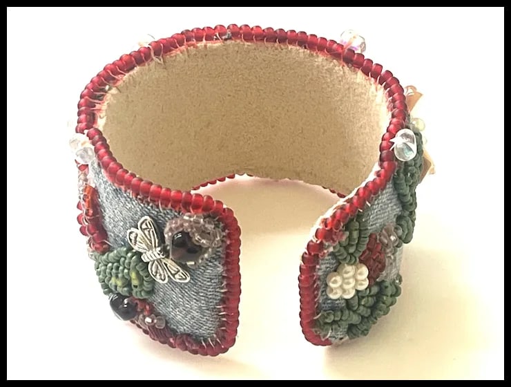 Vintage Handmade Artisan Beaded Bracelet/Cuff - 5