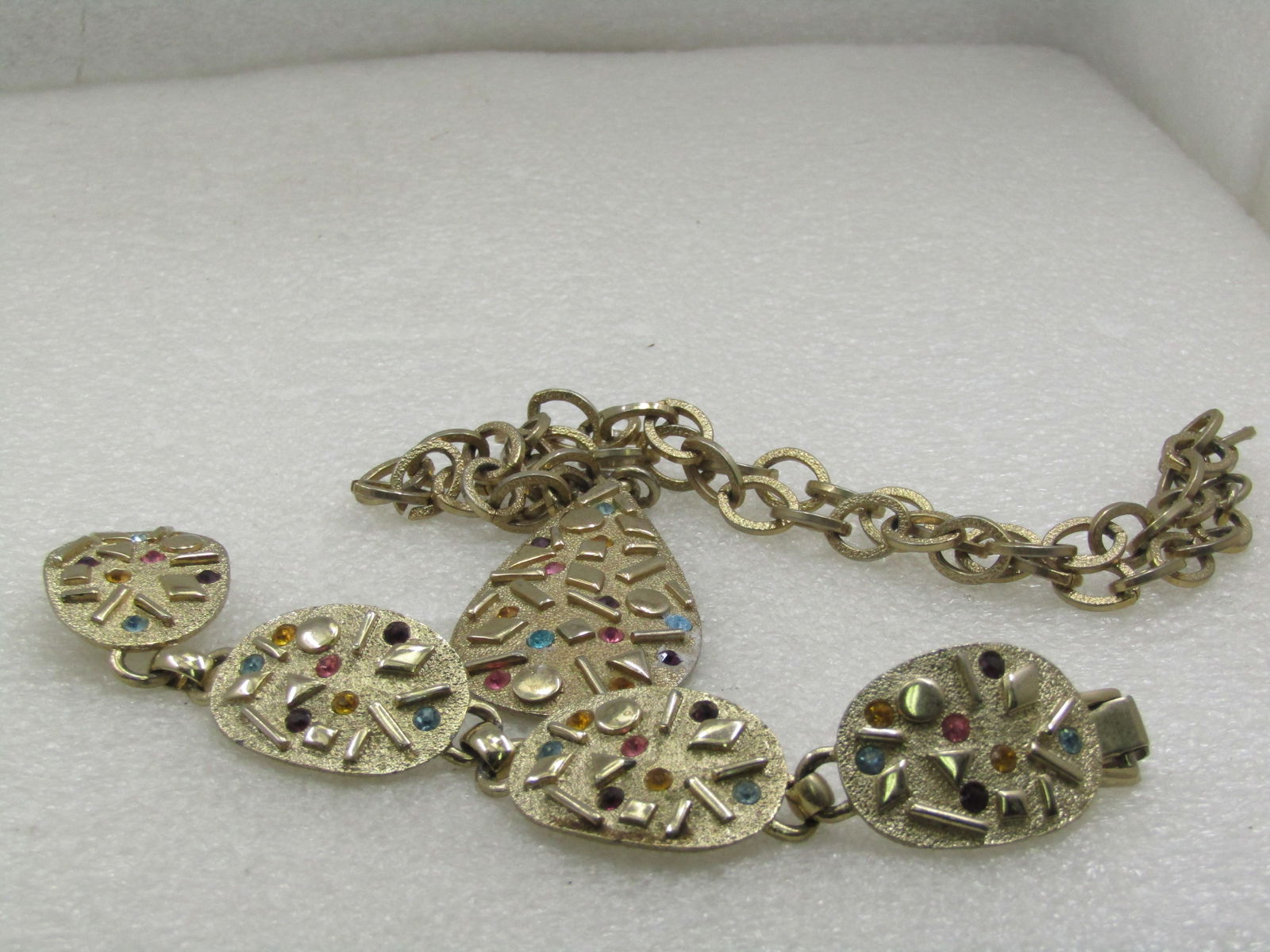 Vintage Rhinestone & Geometric Necklace & Bracelet Set, Sarah Coventry, 1960's-1970's. - 7