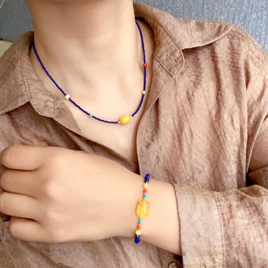 S925 Silver Natural Turquoise Necklace - 7