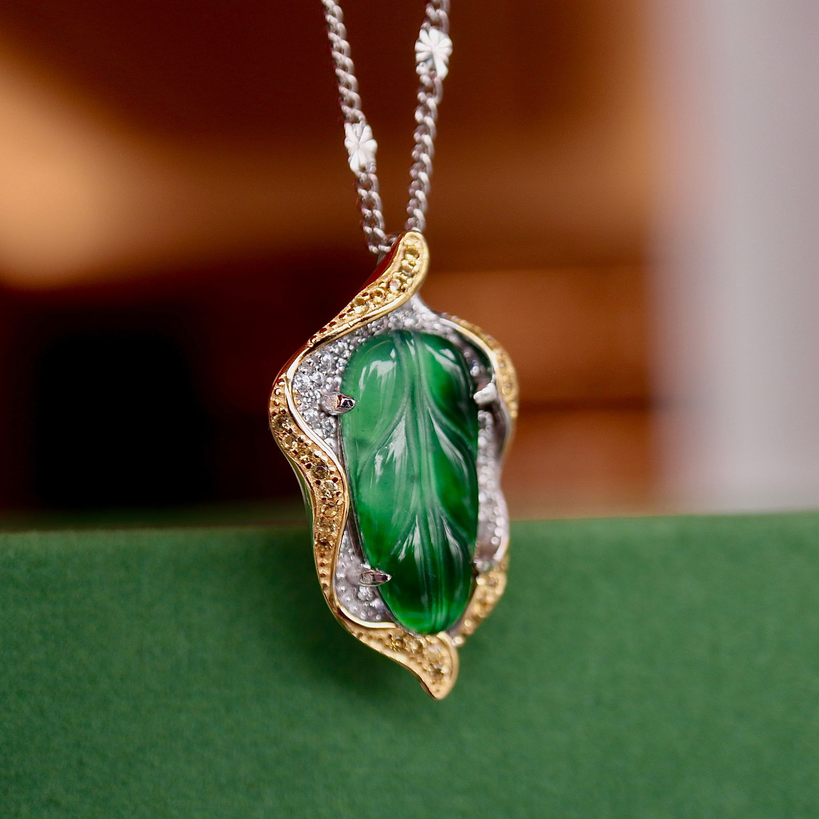 S925 pure silver natural jadeite pendant - 2