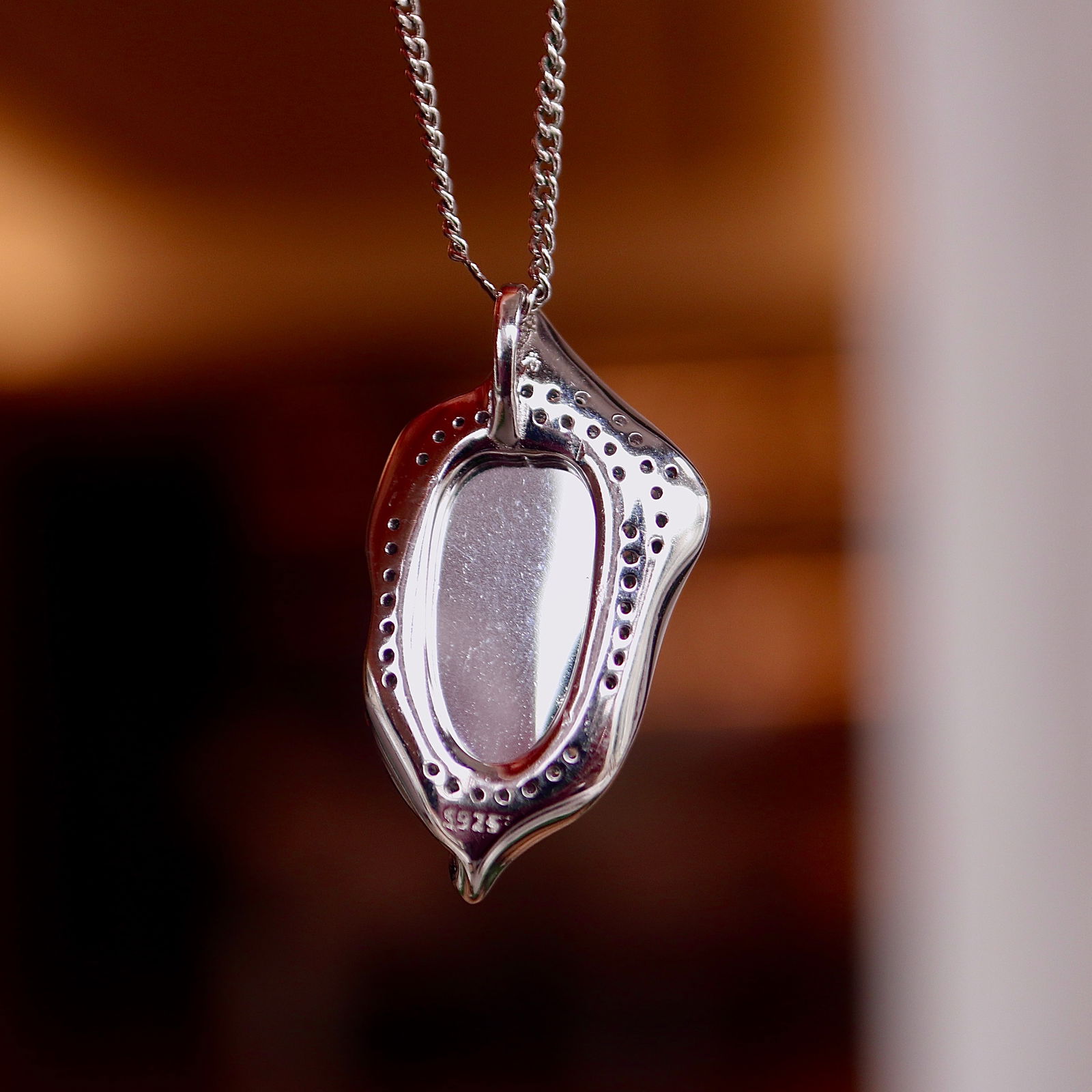 S925 pure silver natural jadeite pendant - 6