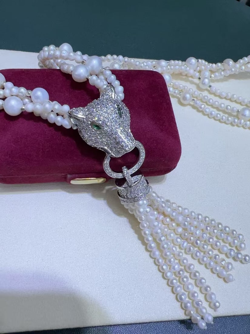 Natural white pearl necklace - 2