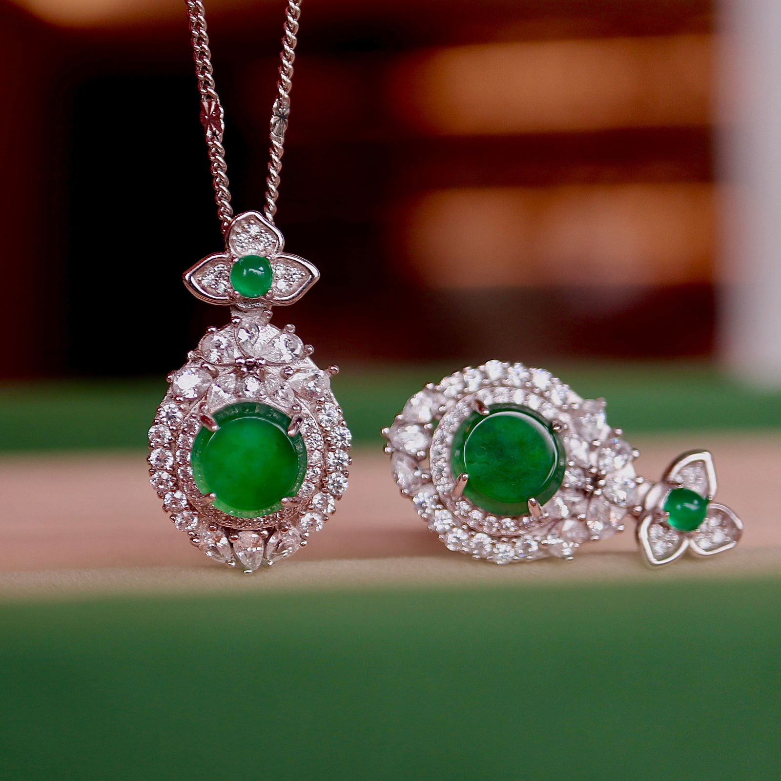 S925 pure silver natural jadeite pendant - 4