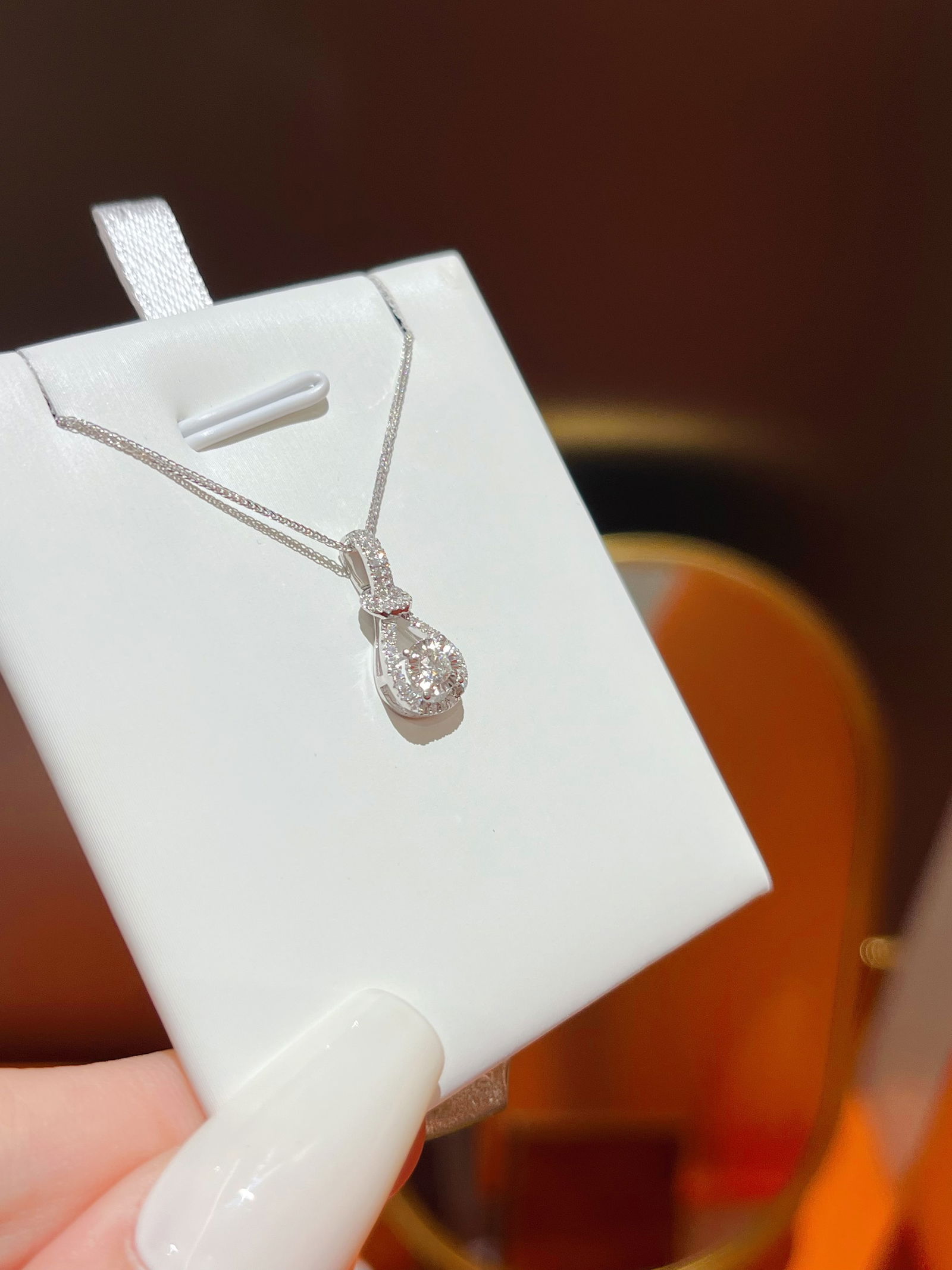 18K gold diamond pendant - 3