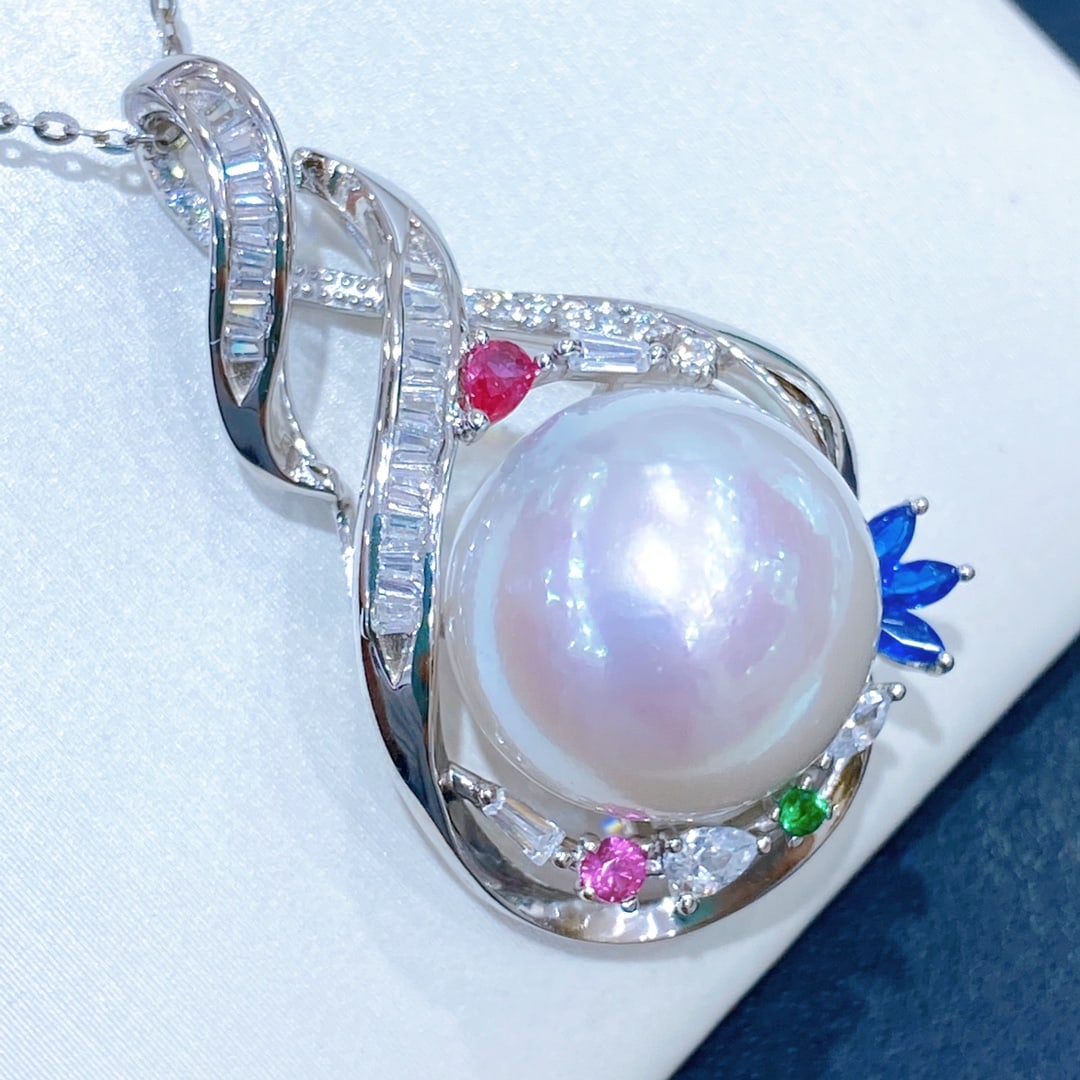 13-14mm natural pearl pendant, - 6