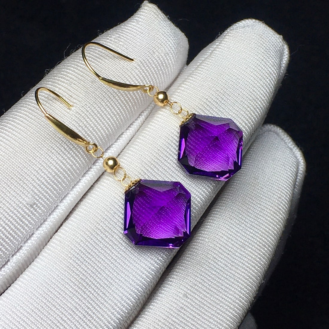Natural amethyst earrings - 4